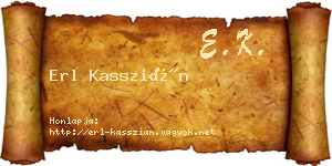 Erl Kasszián névjegykártya